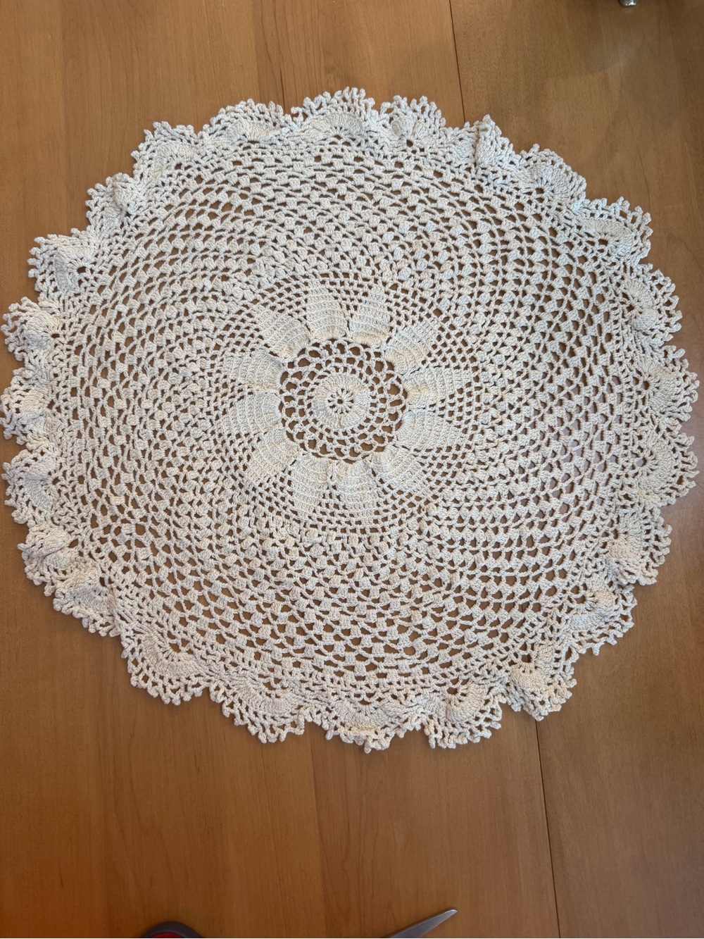 Vintage Hand-Crocheted Ivory Doily 17.5” Round Cottage Table Décor - Picture 6 of 6